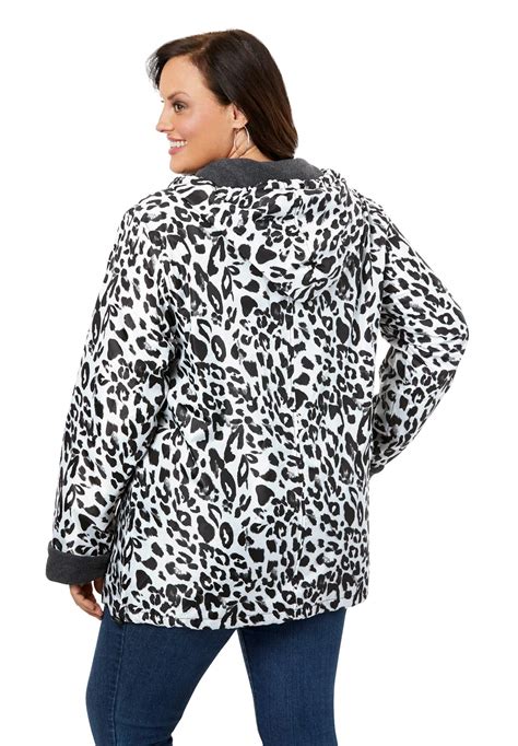 Apc Roamans Womens Plus Size Hooded Jacket With Fleece Lining Rain