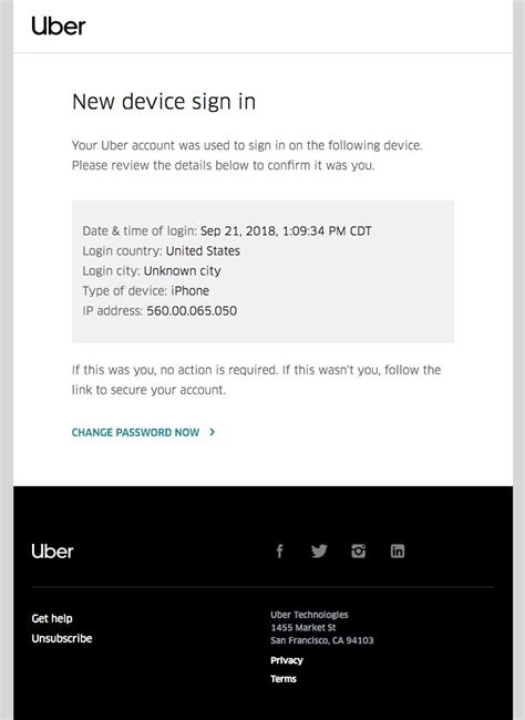 Uber Sent This Email With The Subject Line Your Uber Account Was Used