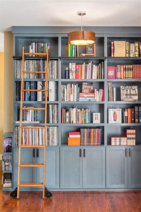 21 Ways To Use A Ladder As Storage Decor Hgtv Home Library Design