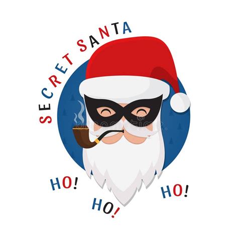Vector Secret Santa Christmas Illustration Mit Dem Weihnachtsmann