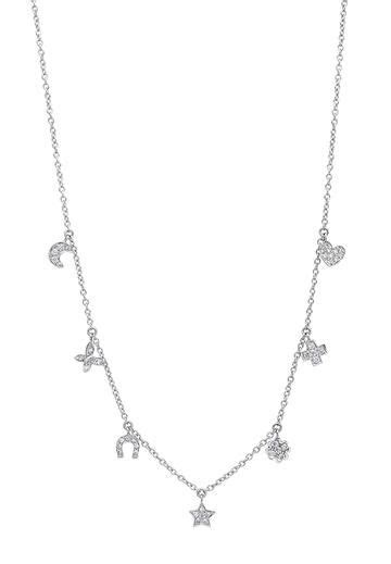 Signature Collection Diamond Charm Necklace In 18k White Gold Diamond