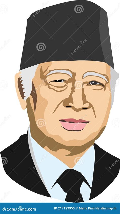 2nd President Of Republic Indonesia Vector Illustration Suharto Stock