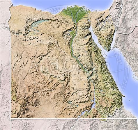 Egypt Shaded Relief Map