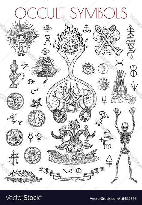 Graphic Set With Esoteric Symbols Royalty Free Vector Image