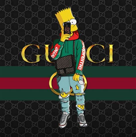Bart Simpson Gucci X Supreme X Nike Air Max Swag Wallpaper Gucci Wallpaper Iphone Simpson