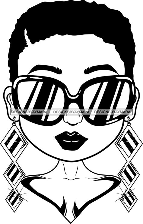 afro lili black girl woman sunglasses big eyes earrings glamour queen designsbyaymara