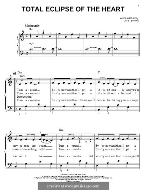 There's nothing i can do; Total Eclipse of the Heart (Bonnie Tyler) von J. Steinman ...