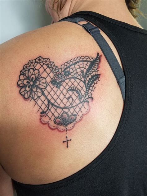 Lace Heart Shoulder Tattoo Tattoos Lace Heart Shoulder Tattoo