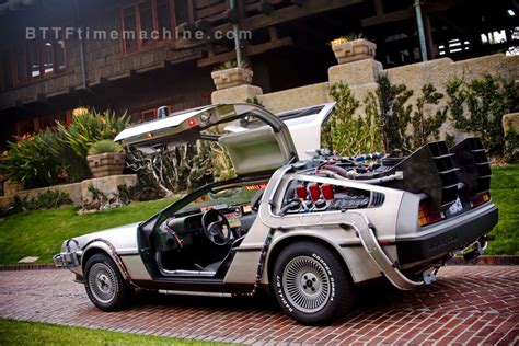 The Delorean Time Machine Daytime With Doors Aloft