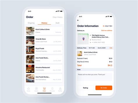 Order History Food Delivery Mobile Ui Concept Uplabs