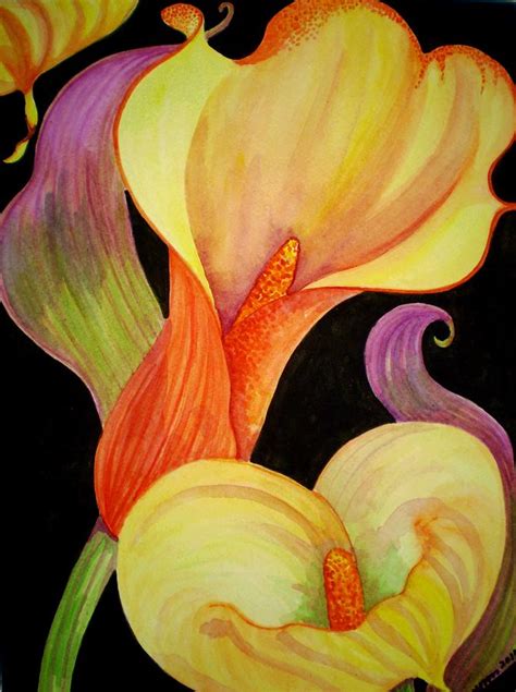 Yellow Calla Lily Painting By Leslie Gwynn Fine Art America