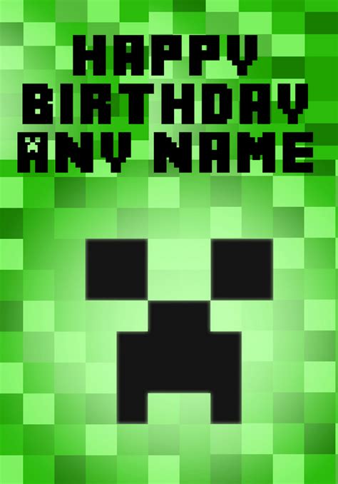 Free Printable Minecraft Birthday Card