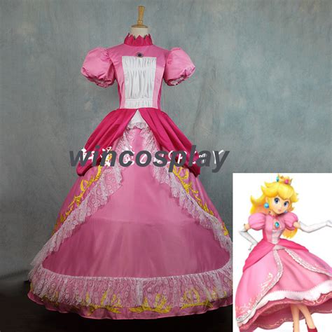 Super Mario Princess Peach Pink Dress Peach Cosplay Costume On Storenvy