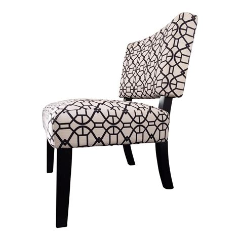 Modern Graphic Print Black And White Accent Chair Chairish