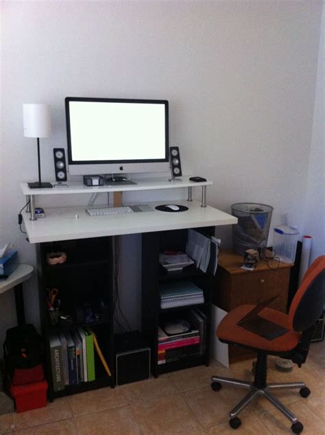 We recommend that you are at a desk that comfortably allows you to maintain straight posture whether sitting or standing. A Bargain DIY IKEA Standing Desk
