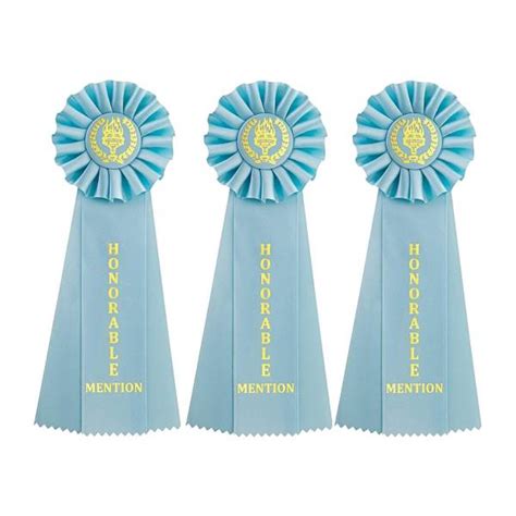 Honorable Mention Ribbons Victory Rosette To Award Special Achivments
