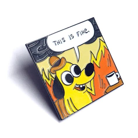 This Is Fine 2 Enamel Pins Set By Kc Green Pin And Patches Enamel