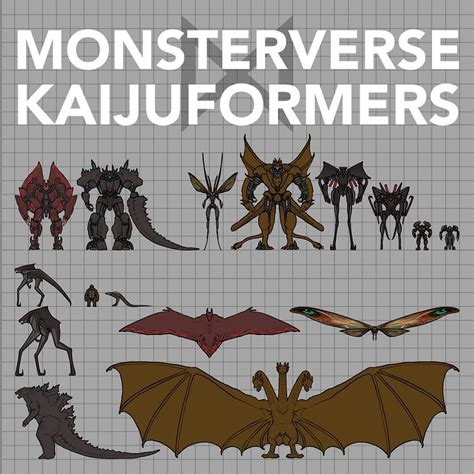 Kaijuformers By Theamazingspino Size Chart Comparison Kaiju Monsters