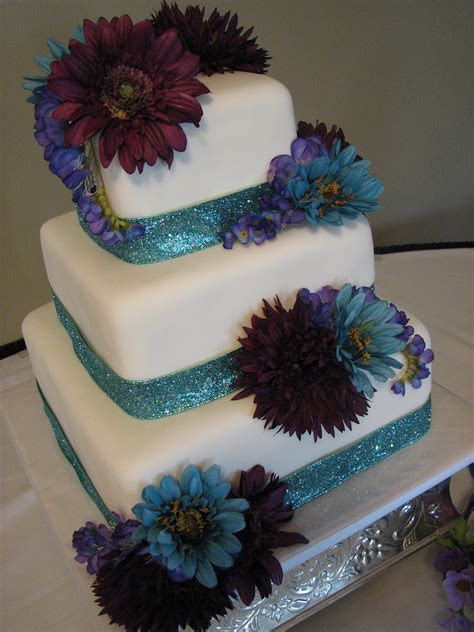 Cheap bridal shop budget black. Decadent Designs: Brandy's Turquoise and Purple Wedding Cake