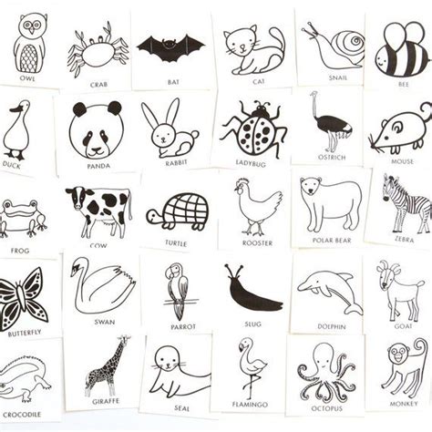 Animal Charades Game For Kids 48 Hand Drawn Animal