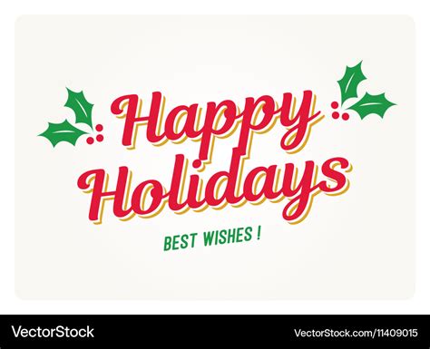 Happy Holidays Card Royalty Free Vector Image Vectorstock