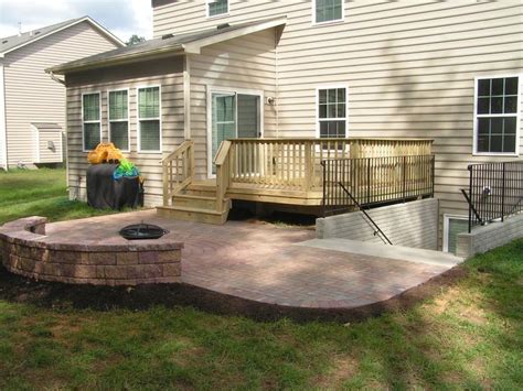 Wood deck off concrete patio. patio off deck | For the Home | Pinterest