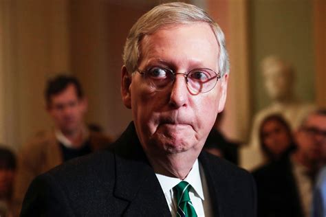 A tightly cropped photograph of discolored. Mitch McConnell Again Proves He'll Stop at Nothing for a ...