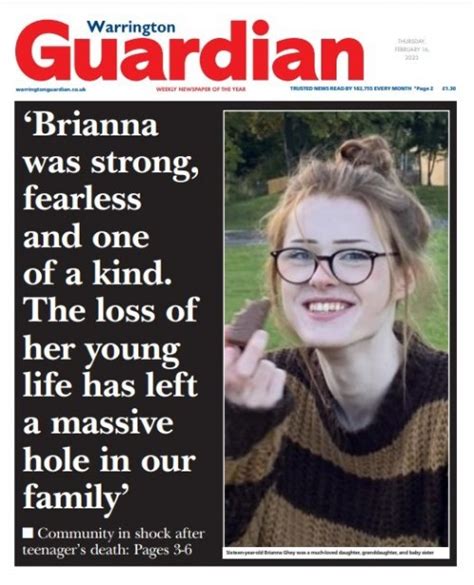 Warrington Guardian Pays Front Page Tribute To Brianna Ghey Journalism