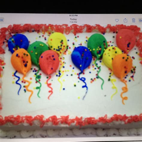 Balloon Birthday Sheet Cake In Buttercream Balloon Birthday Cakes