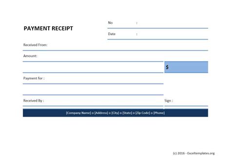 Payment Receipt 5 Printable Payment Receipt Template
