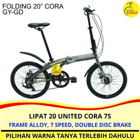 Jual Sepeda Lipat 20 United Cora 7s Alloy Rem Disc Brake Limited Di