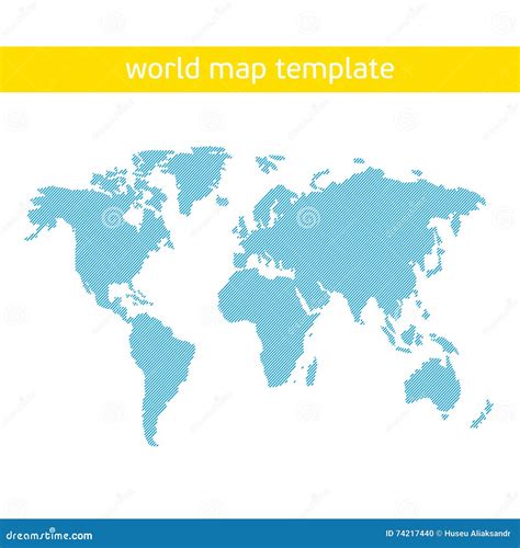 World Map Template Stock Vector Illustration Of Atlas 74217440