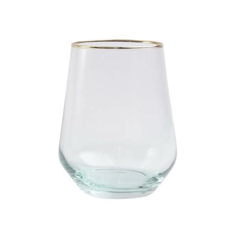 Rainbow Assorted Stemless Wine Glasses Set Of 4 By Vietri Gallery 1401