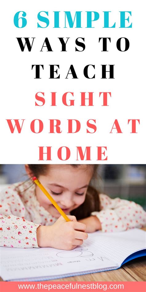 6 Simple Ways To Teach Sigh Words At Home Teaching Sight Words