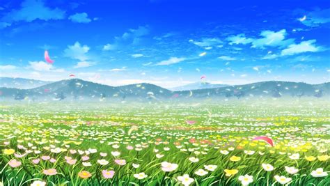 Anime Flower Field Png Zerochan Has Flower Field Anime Images And Many More In Its Gallery