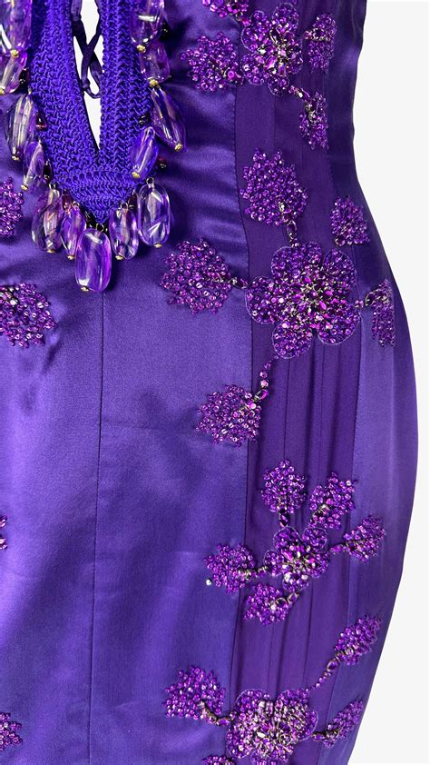Ss 2005 Emanuel Ungaro By Giambattista Valli Rhinestone Purple Lace Up