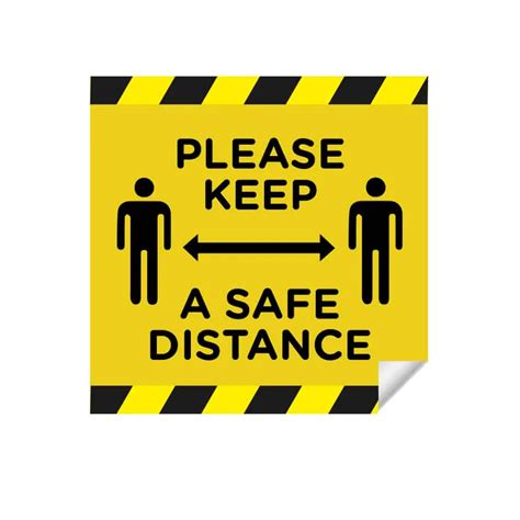 Please Keep A Safe Distance Social Distancing Square Rock Solid Graphics