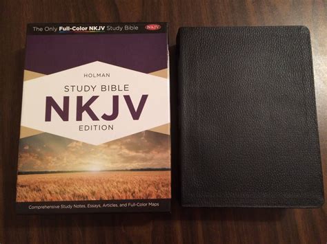 Personalized Nkjv Holman Study Bible Indexed Black Genuine Leather