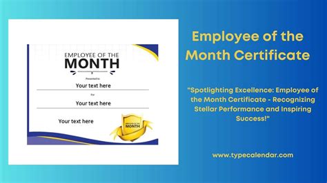 Free Printable Employee Of The Month Certificate Templates Pdf