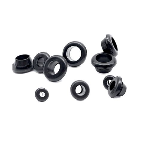 Black 3mm 50mm Rubber Snap On Grommet Hole Plugs End Caps Bung Wire
