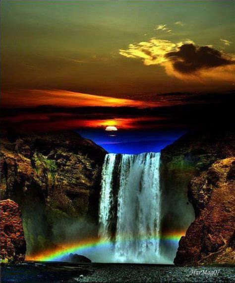 Sunset Over Waterfalls Found On Our Amazing