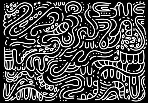 Squiggle Abstract Black And White Unique Style Pattern Background