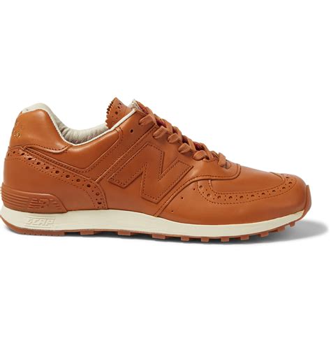 New Balance Grenson Leather Sneakers In Brown For Men Lyst Uk
