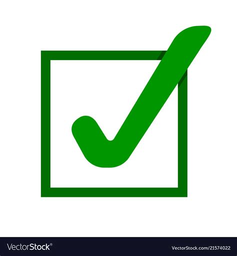 Green check mark icon tick symbol Royalty Free Vector Image