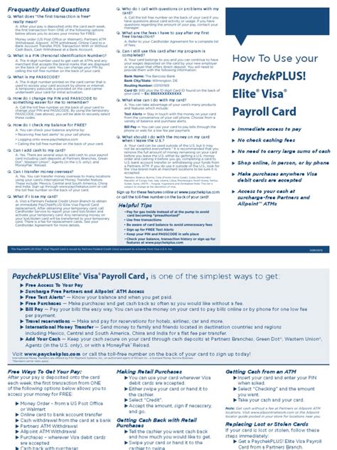 A payroll card reduces the administrative burden and costs for making payroll disbursements while. Paychekplus Elite Visa Payroll Card | Visa Inc. | Debit Card