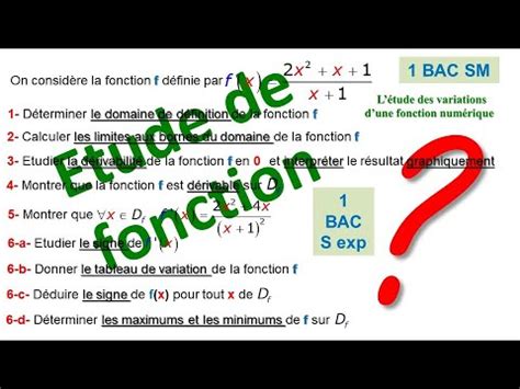 Etude des variations d une fonction numérique YouTube