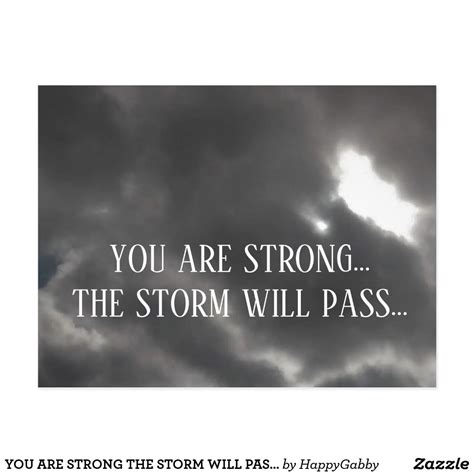 You Are Strong The Storm Will Pass Dark Cloud Postcard In