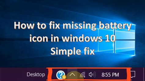 How To Fix Missing Battery Icon In Windows 10 New Simple Fix Youtube
