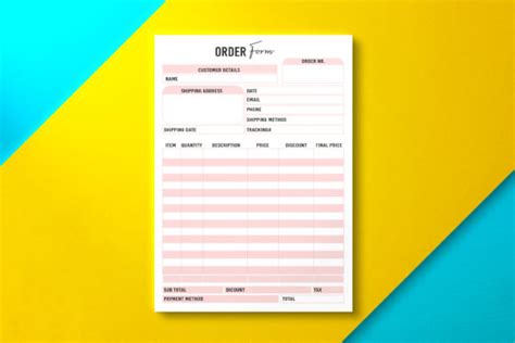 Order Form Template Pink Graphic By Nickkey Nick Creative Fabrica