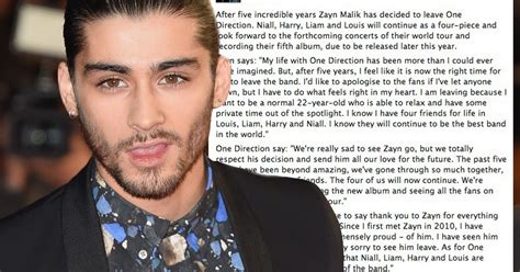 zayn malik quits one direction read full statement here daily record